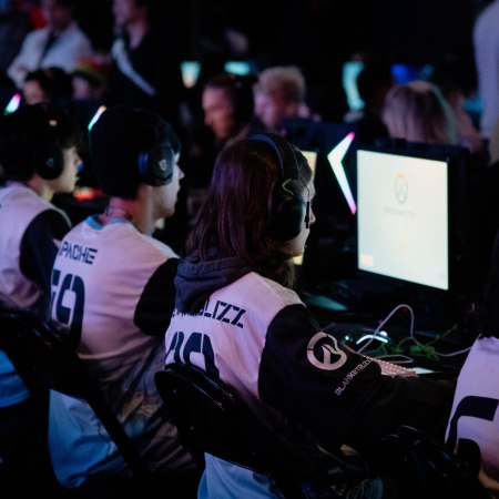 Students participating in Overwatch Tournament at TEXSEF High School Esports Championships. April 2023.