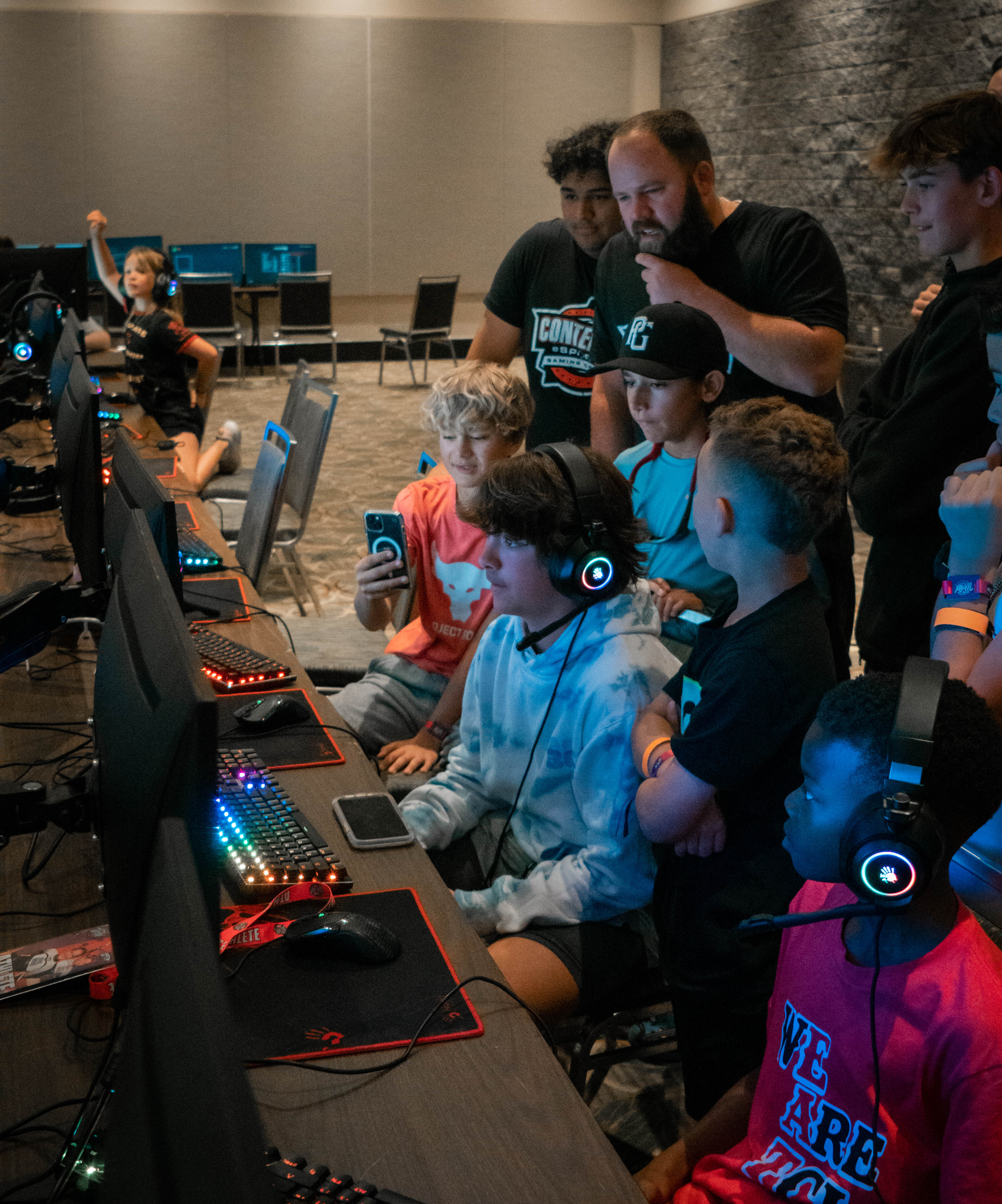 Watching the final match of a Fortnite tournament at BattleCity Esports Orlando FL