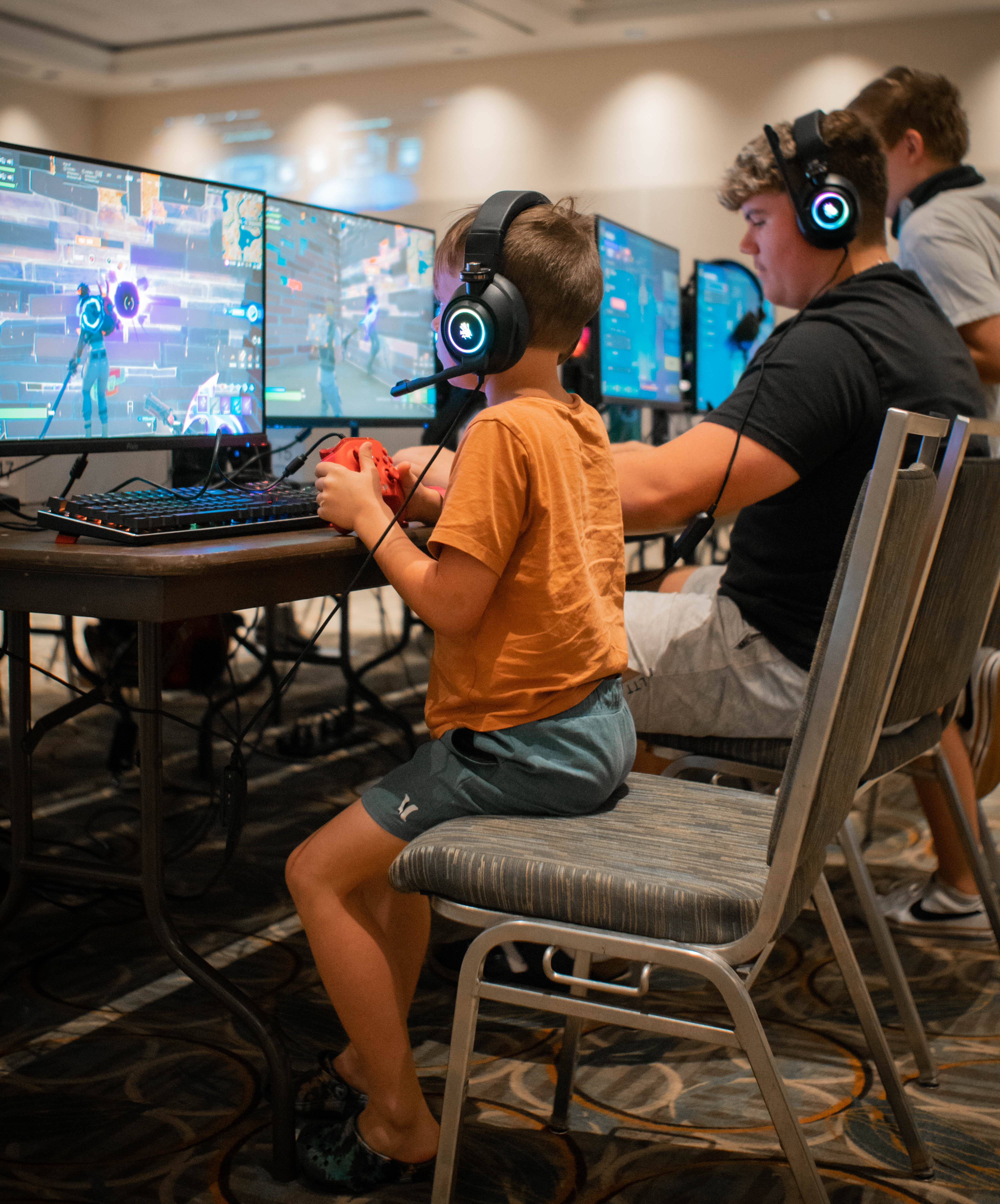 Child playing Fortnite at BattleCity Esports Orlando, FL