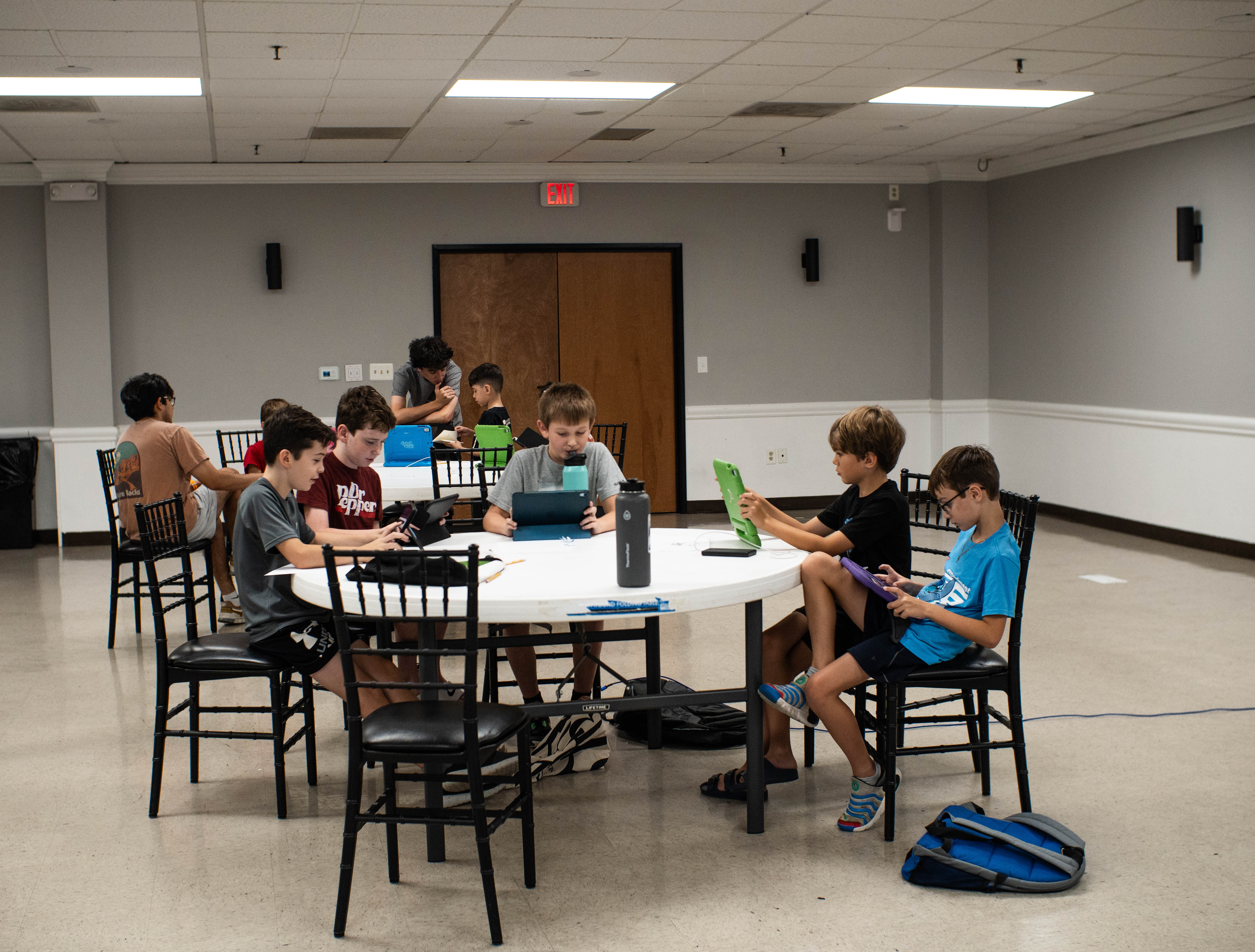 Students learning to create content based around their video games.