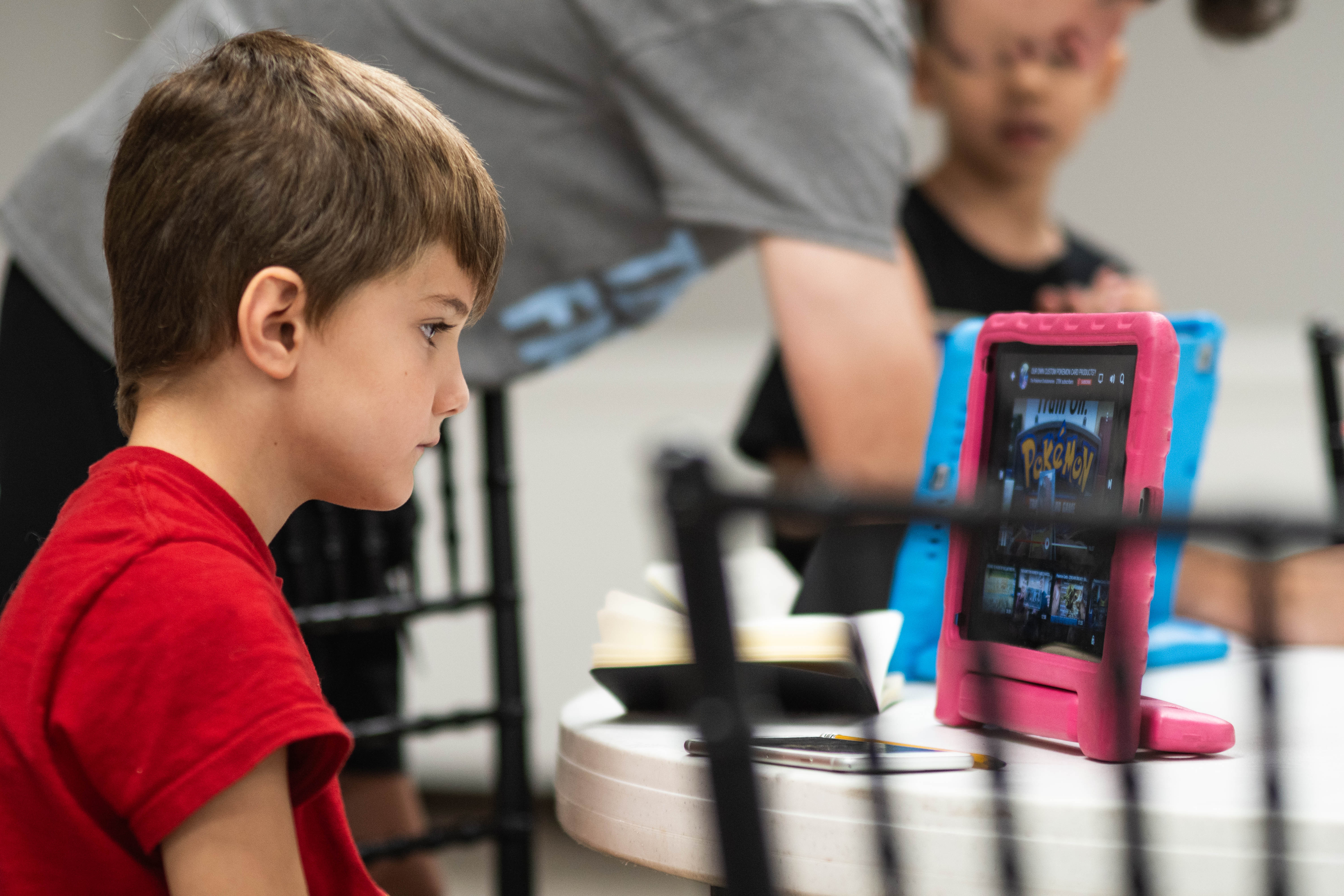 Techie Factor student watches Pokemon video to gain ideas for his videos.