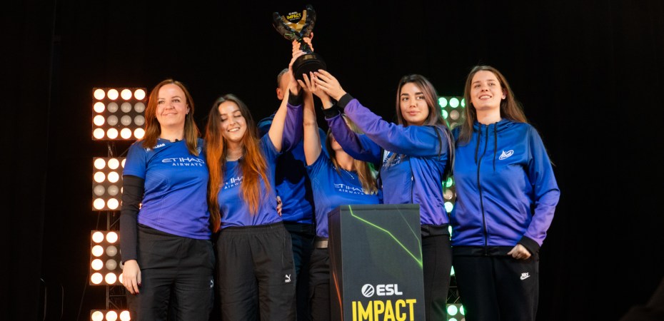 Nigma Galaxy Female won their 5th straight ESL Impact at DreamHack Dallas 2023 in June. Photo credit Rachel Olsen-Cooper