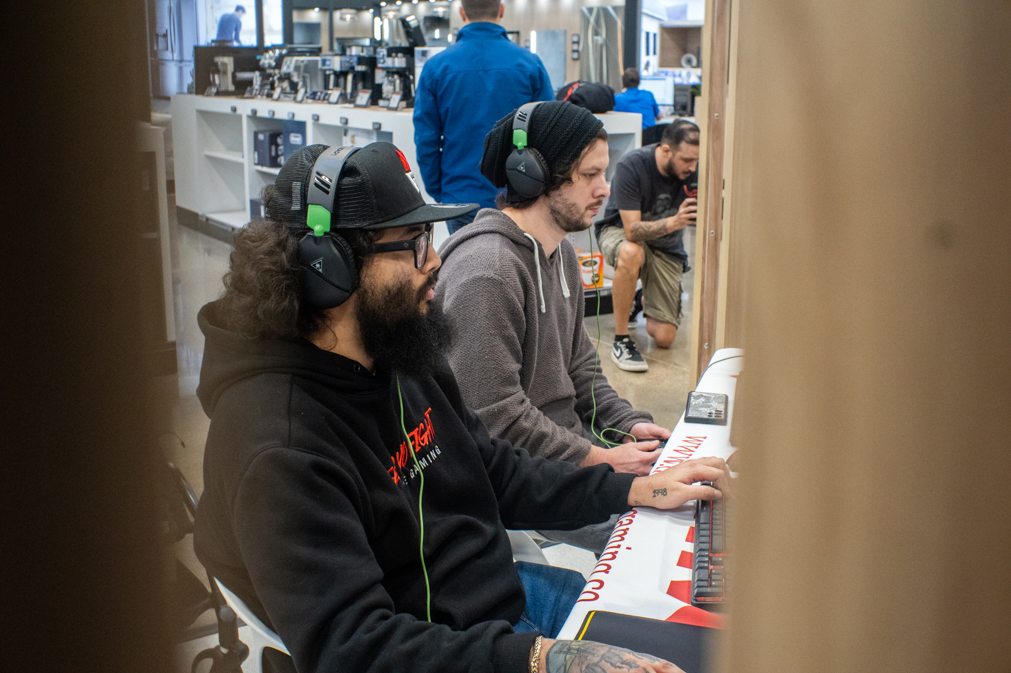 Gamers participating in the Native Gaming Halo pop-up event at Best Buy on 02/03/2024. Photo credit Rachel Olsen-Cooper