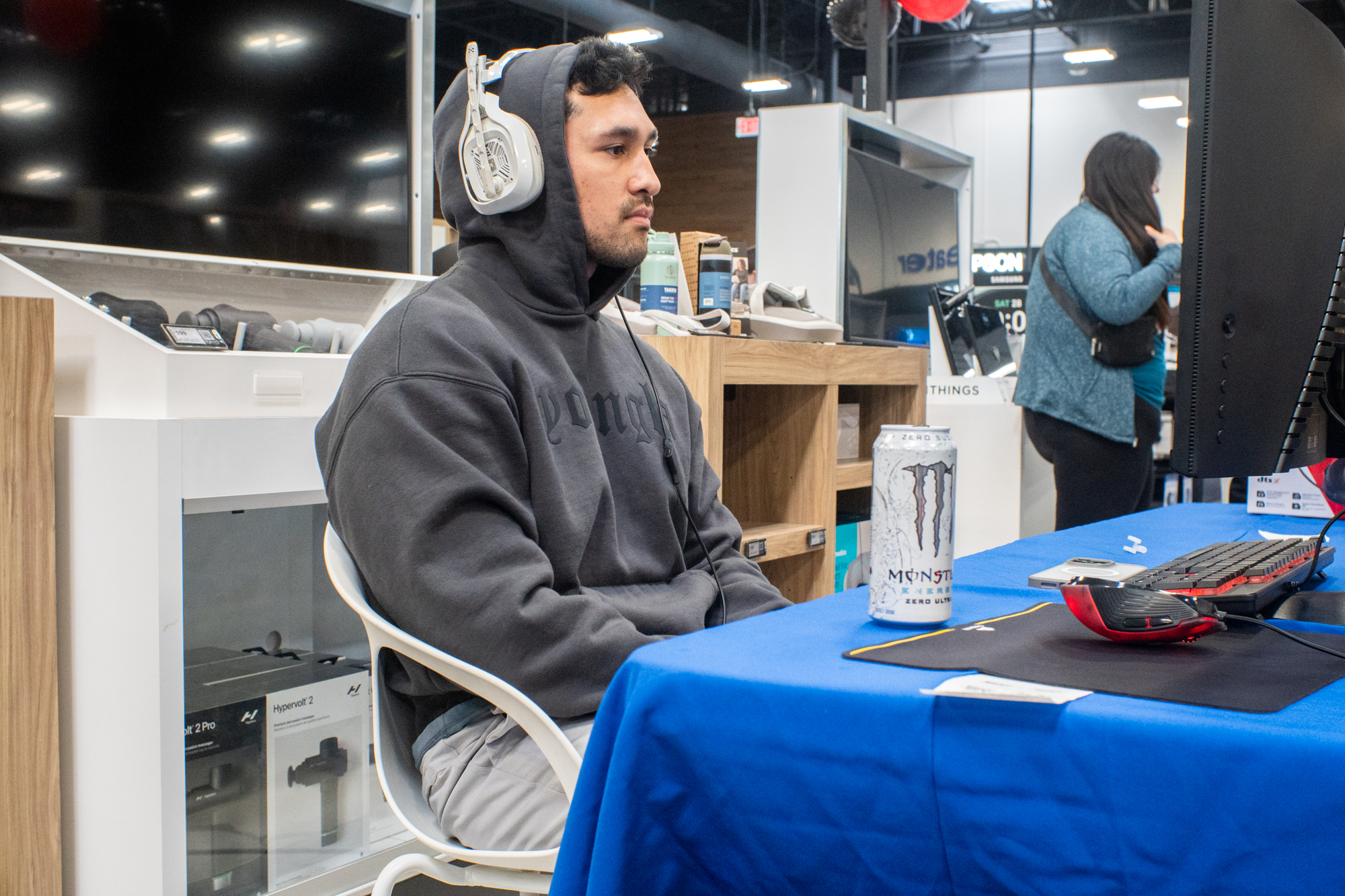 Gamers participating in the Native Gaming Halo pop-up event at Best Buy on 02/03/2024. Photo credit Rachel Olsen-Cooper